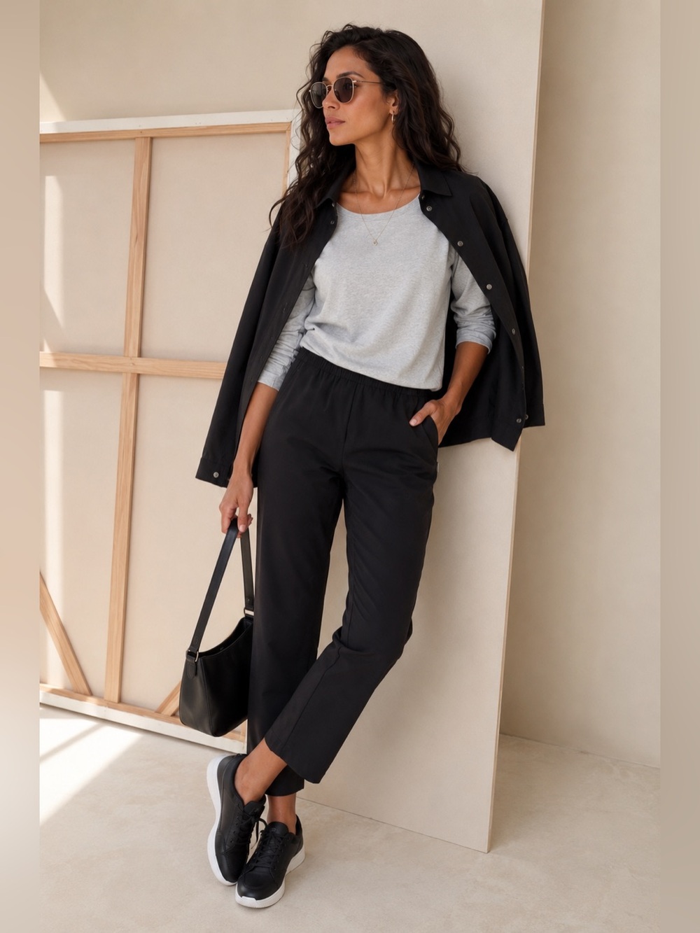 Chico’s Linen Blend Pull-On Ankle Pants Black Cropped Comfort Career Casual NWT